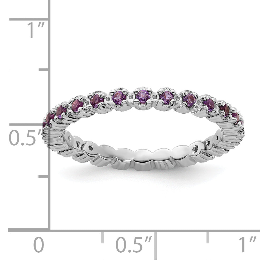 Sterlingsilber Stapelbar Expressions Amethyst Ring