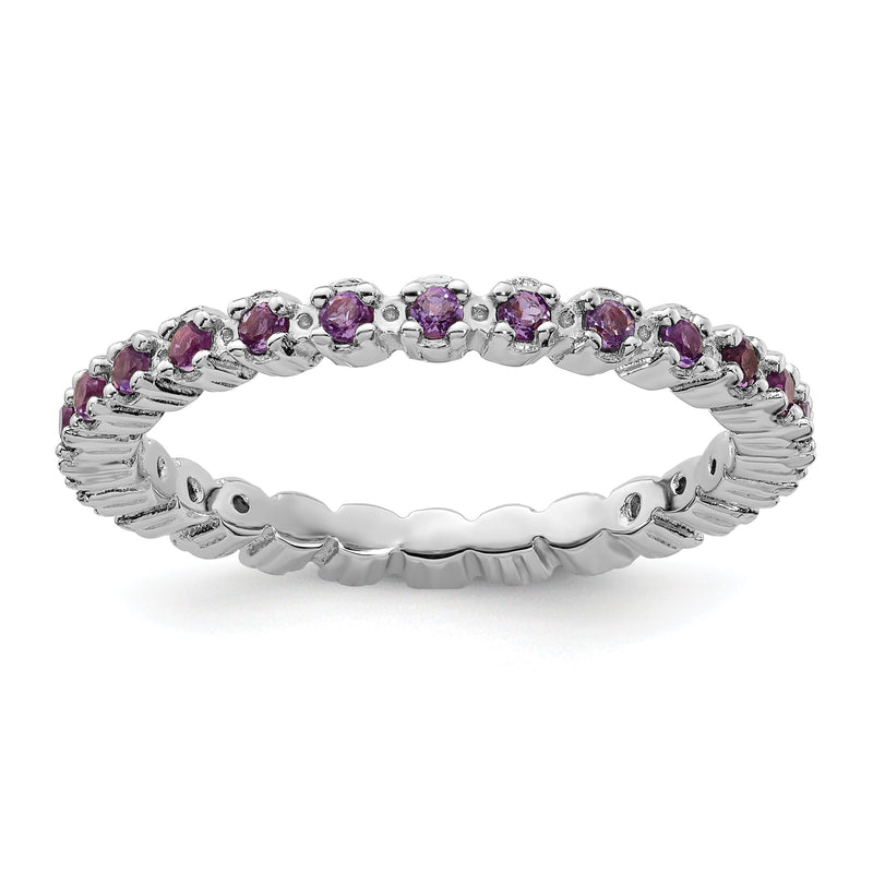 Sterlingsilber Stapelbar Expressions Amethyst Ring