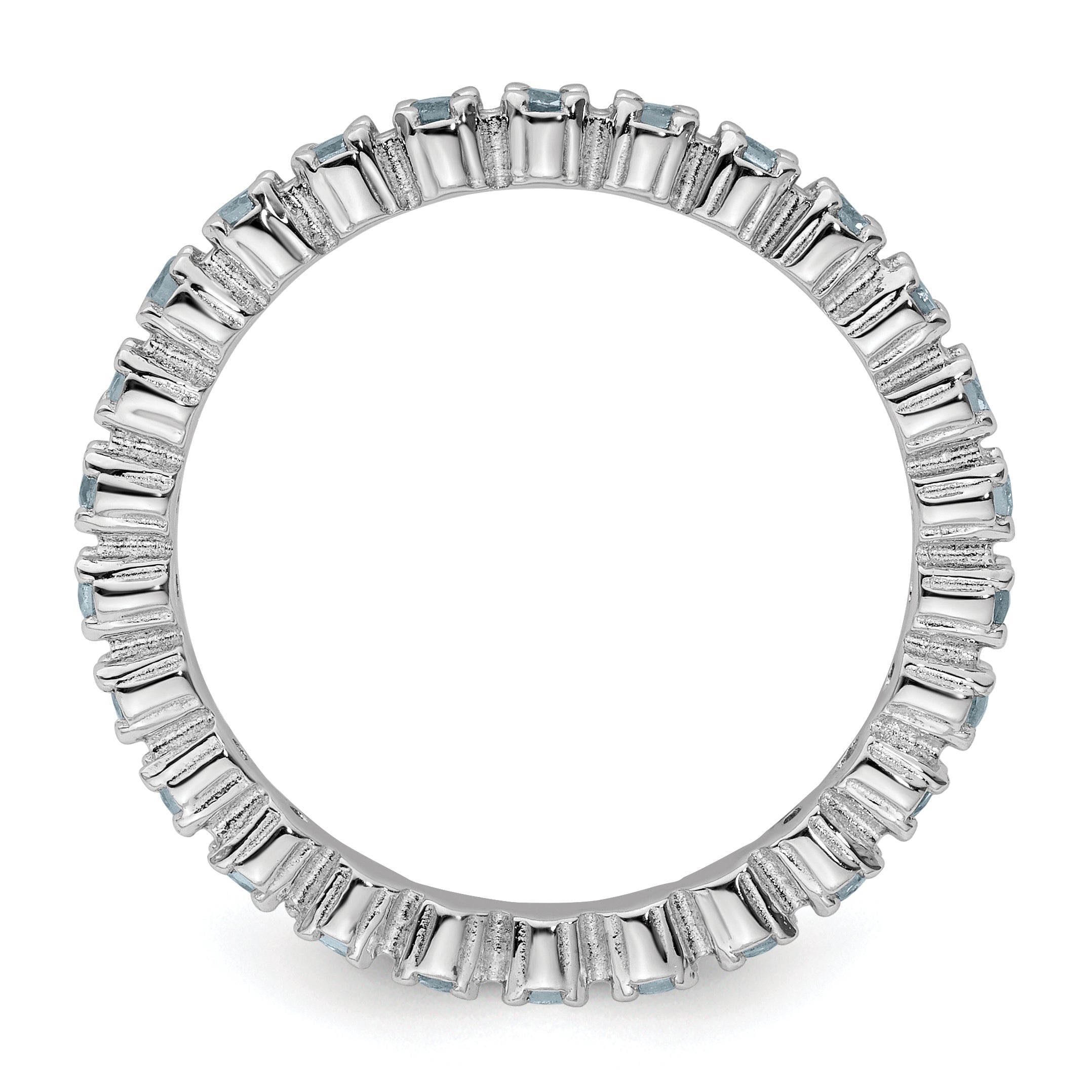 Sterlingsilber Stapelbar Expressions Aquamarin Ring