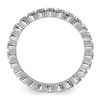 Sterlingsilber Stapelbar Expressions Aquamarin Ring
