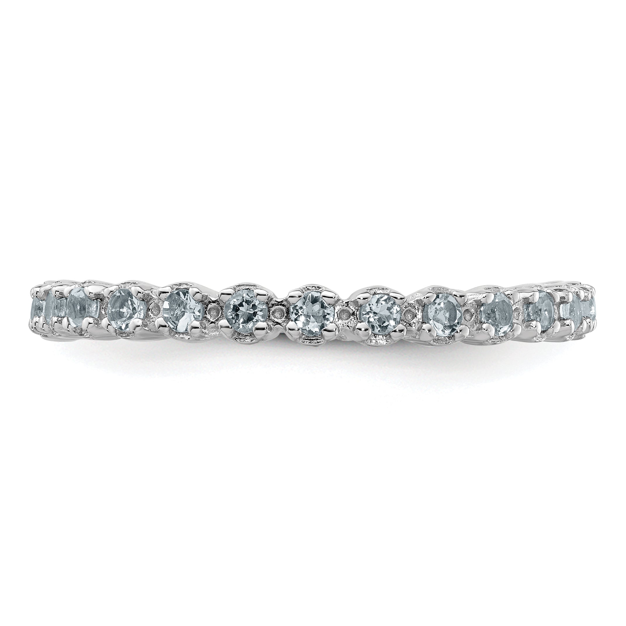 Sterlingsilber Stapelbar Expressions Aquamarin Ring