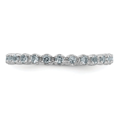 Sterlingsilber Stapelbar Expressions Aquamarin Ring