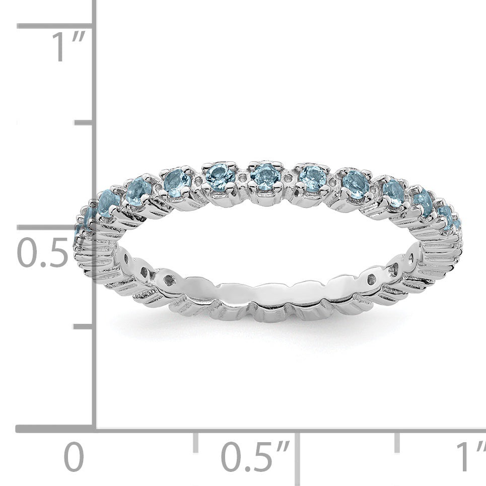 Sterlingsilber Stapelbar Expressions Aquamarin Ring