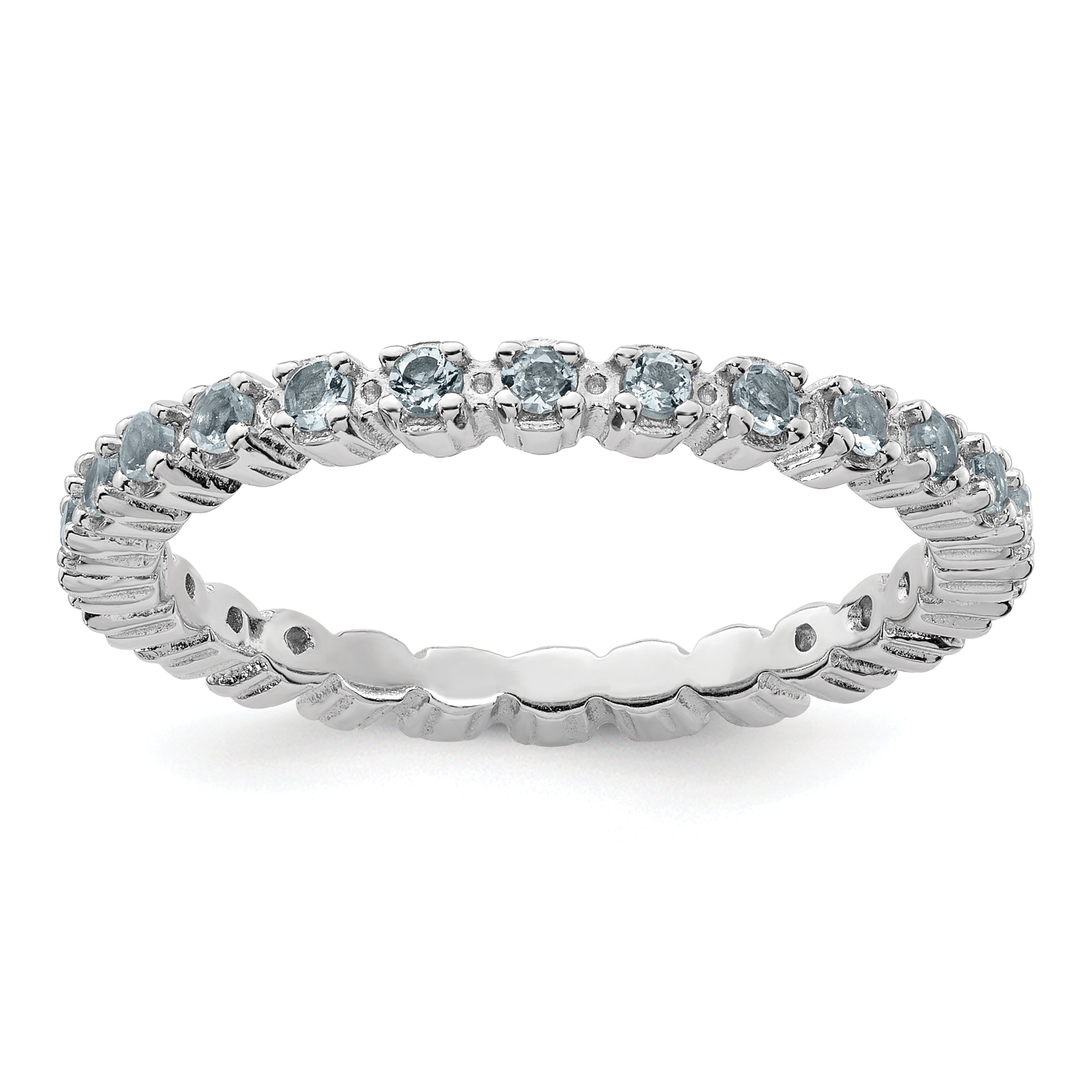 Sterlingsilber Stapelbar Expressions Aquamarin Ring