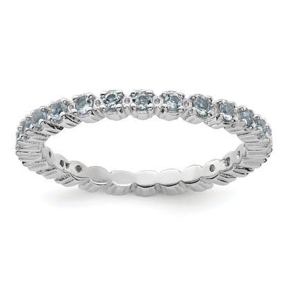 Sterlingsilber Stapelbar Expressions Aquamarin Ring