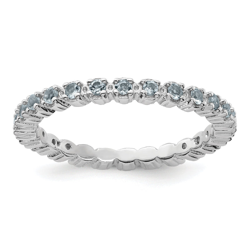 Sterlingsilber Stapelbar Expressions Aquamarin Ring
