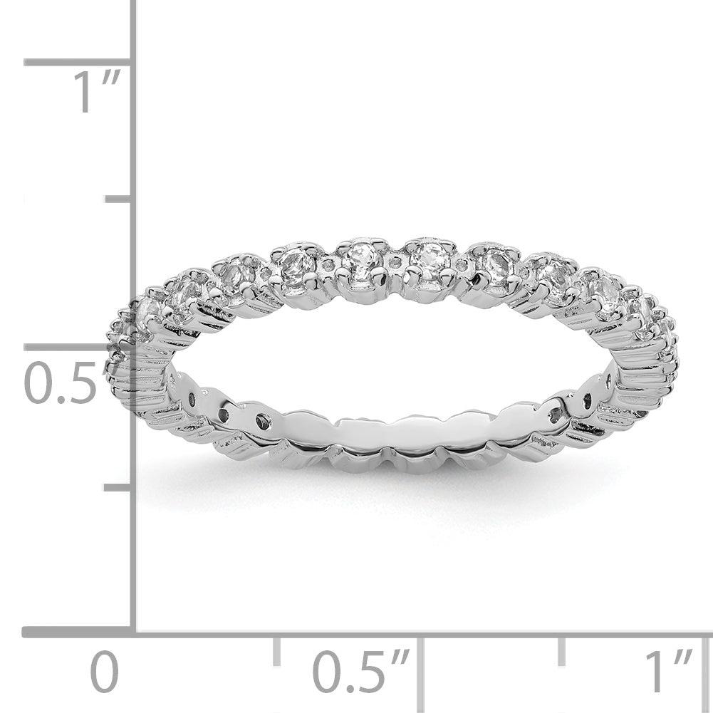 Sterlingsilber Stapelbar Expressions Weiß Topas Ring