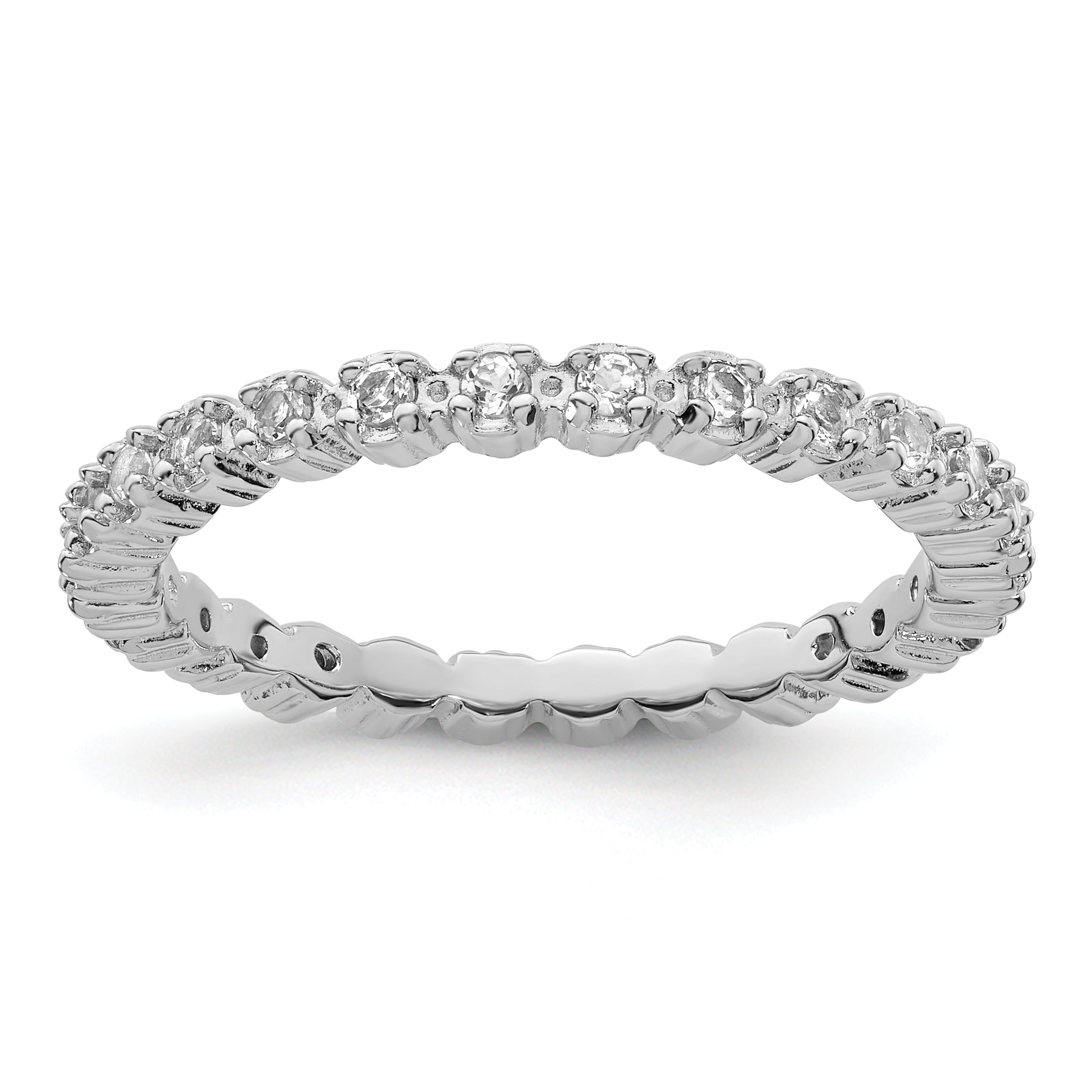 Sterlingsilber Stapelbar Expressions Weiß Topas Ring