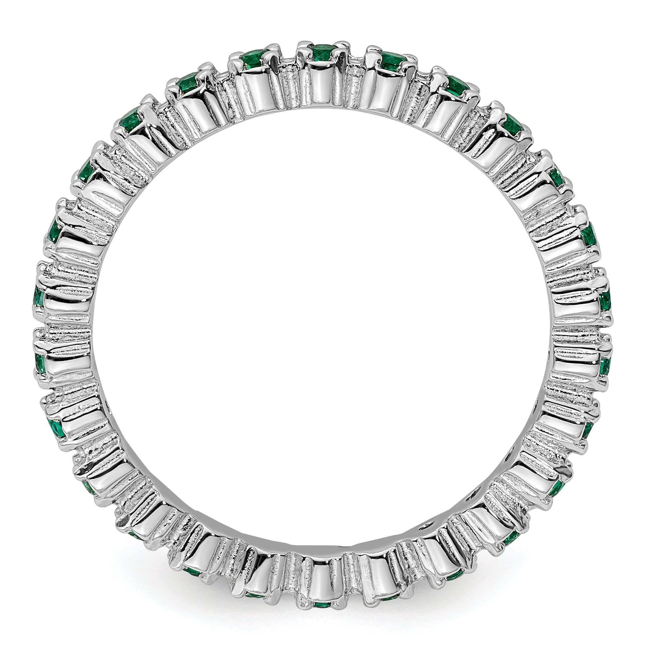 Sterlingsilber Stapelbar Expressions Erzeugt Smaragd Ring