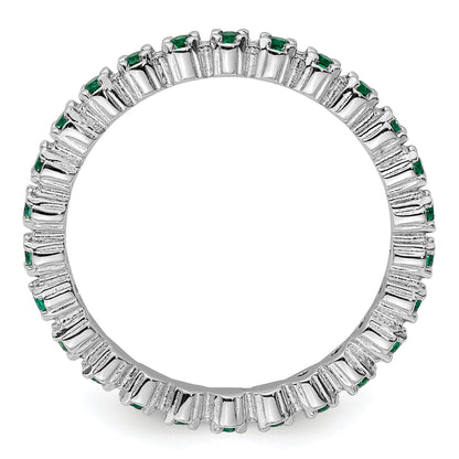 Sterlingsilber Stapelbar Expressions Erzeugt Smaragd Ring