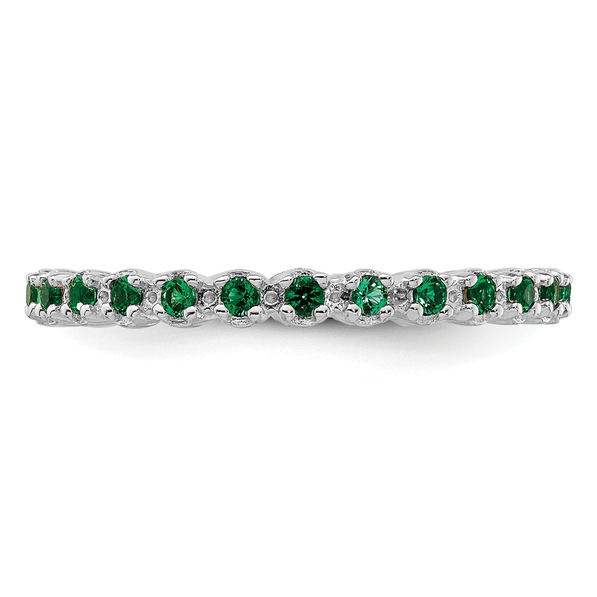 Sterlingsilber Stapelbar Expressions Erzeugt Smaragd Ring