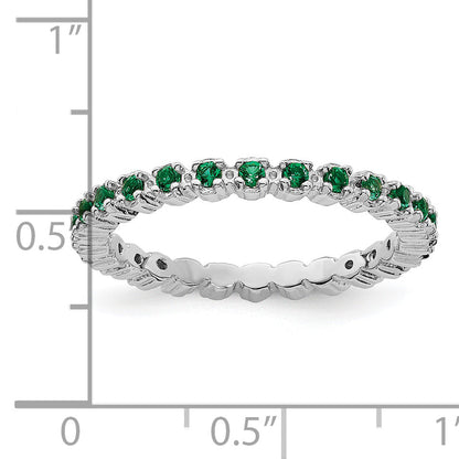 Sterlingsilber Stapelbar Expressions Erzeugt Smaragd Ring
