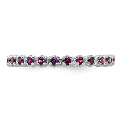 Sterlingsilber Stapelbar Expressions Rhodolith Granat Ring