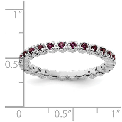Sterlingsilber Stapelbar Expressions Rhodolith Granat Ring