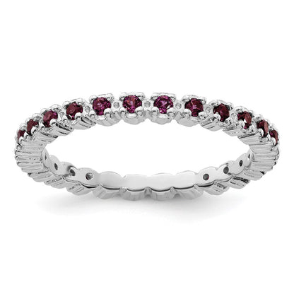 Sterlingsilber Stapelbar Expressions Rhodolith Granat Ring
