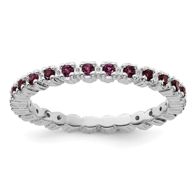 Sterlingsilber Stapelbar Expressions Rhodolith Granat Ring