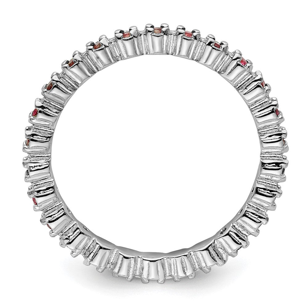 Sterlingsilber Stapelbar Expressions Erzeugt Rubin Ring