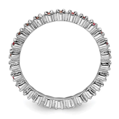 Sterlingsilber Stapelbar Expressions Erzeugt Rubin Ring
