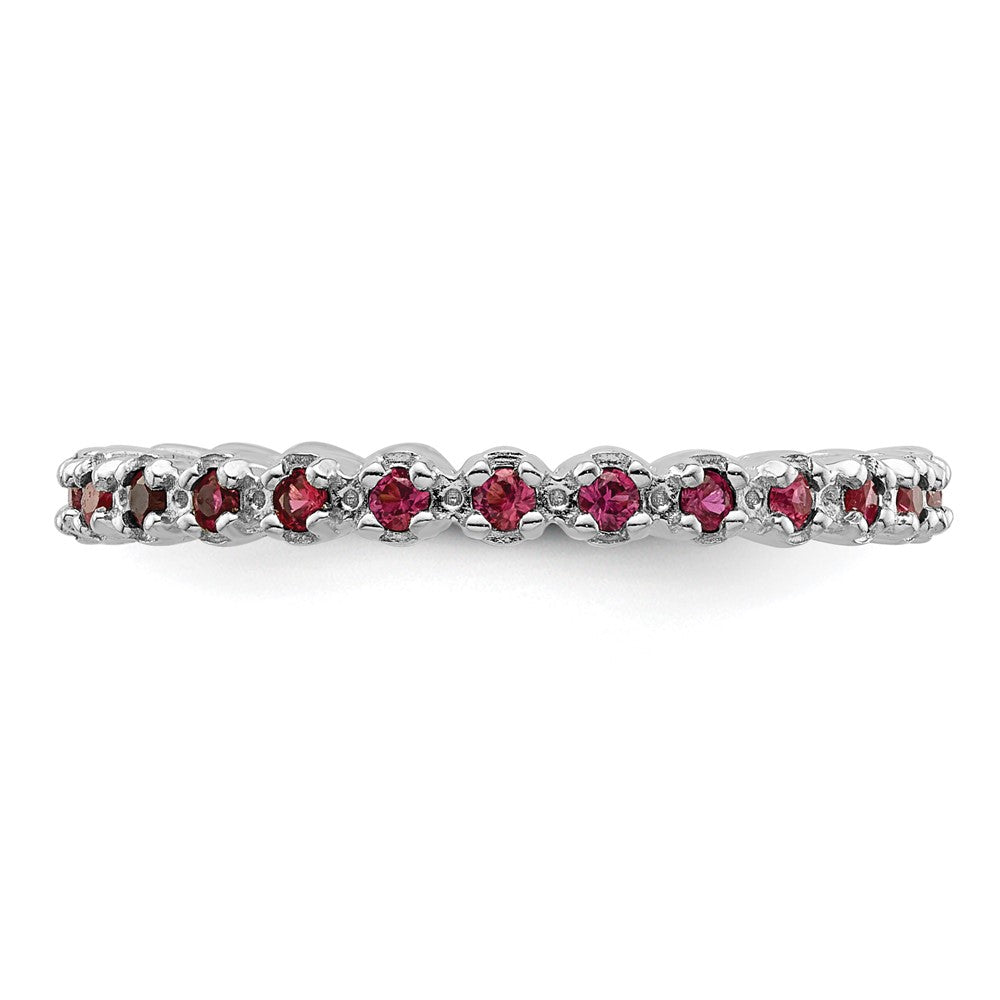 Sterlingsilber Stapelbar Expressions Erzeugt Rubin Ring