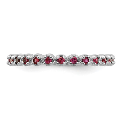 Sterlingsilber Stapelbar Expressions Erzeugt Rubin Ring