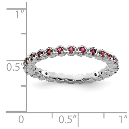 Sterlingsilber Stapelbar Expressions Erzeugt Rubin Ring