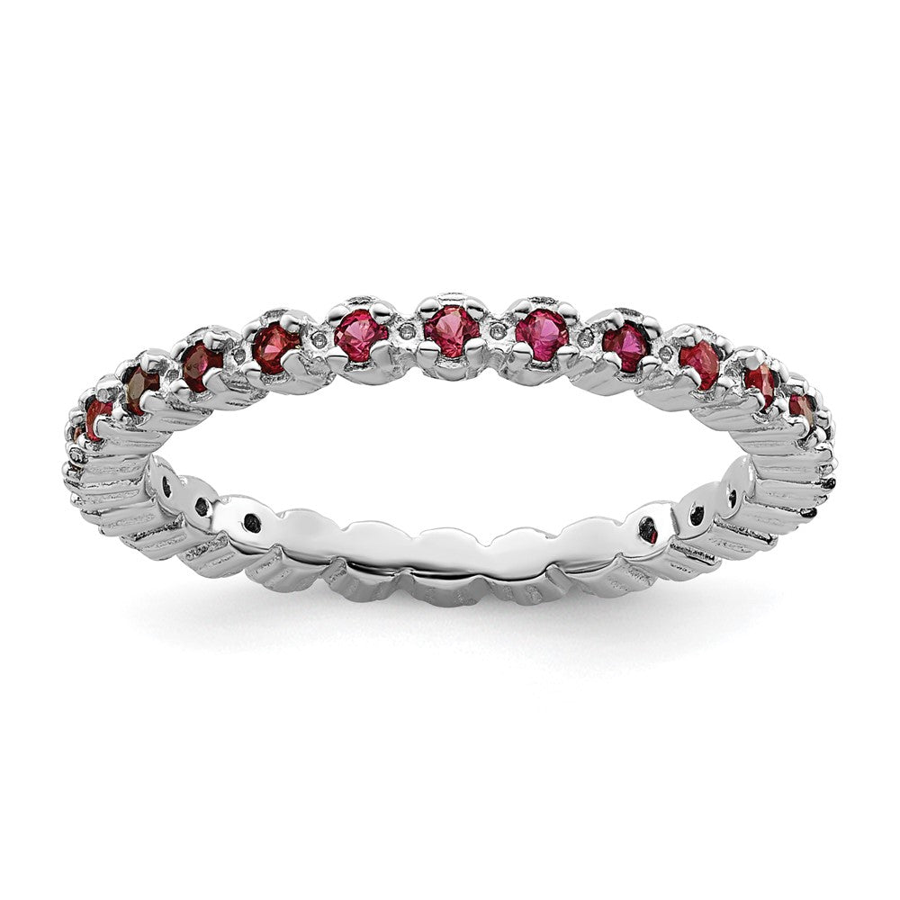 Sterlingsilber Stapelbar Expressions Erzeugt Rubin Ring