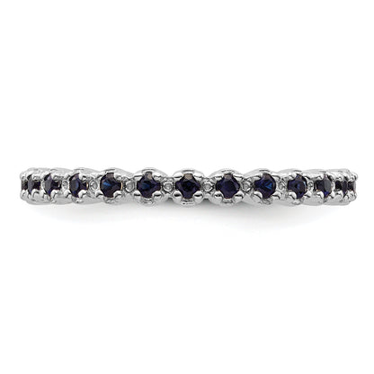 Sterlingsilber Stapelbar Expressions Erzeugt Saphir Ring