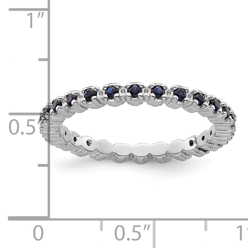 Sterlingsilber Stapelbar Expressions Erzeugt Saphir Ring