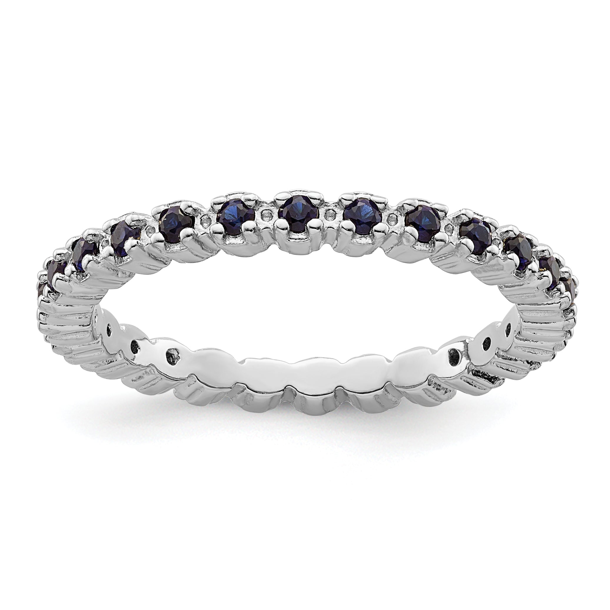 Sterlingsilber Stapelbar Expressions Erzeugt Saphir Ring