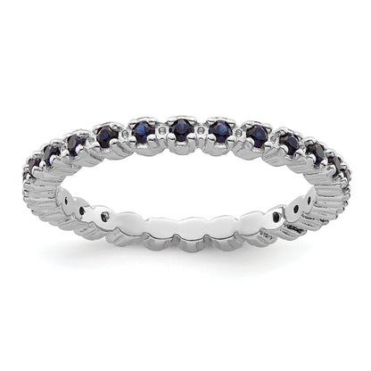 Sterlingsilber Stapelbar Expressions Erzeugt Saphir Ring