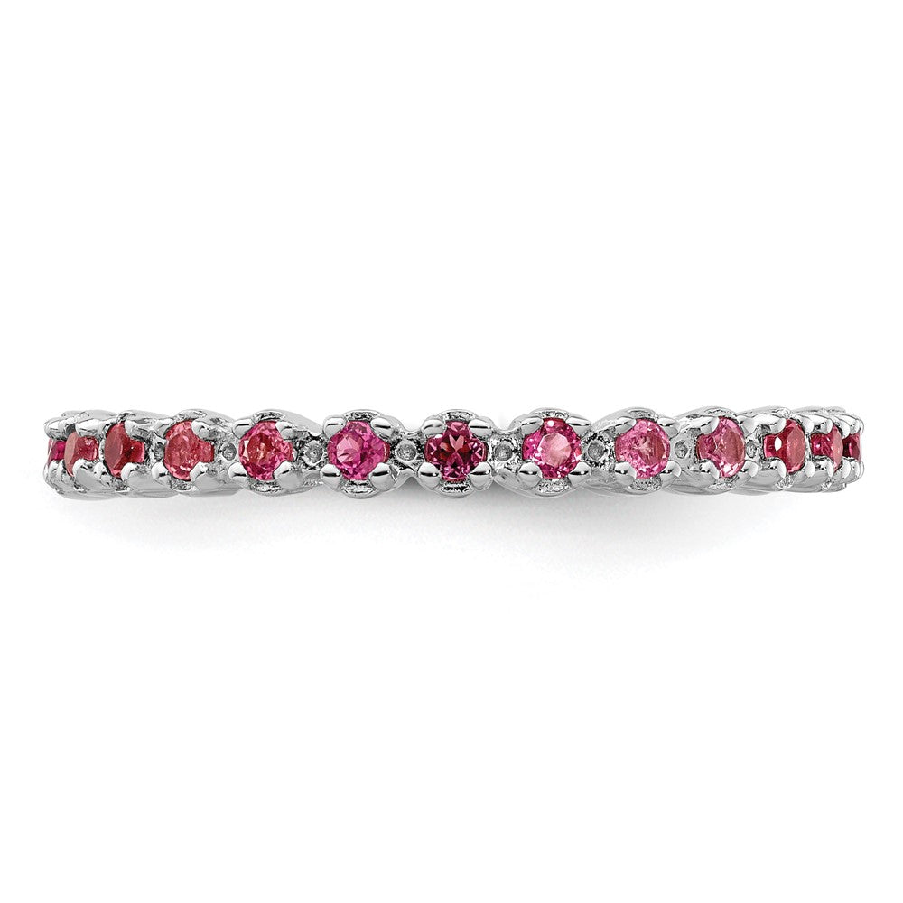 Sterlingsilber Stapelbar Expressions Rosa Turmalin Ring