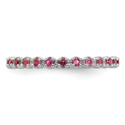 Sterlingsilber Stapelbar Expressions Rosa Turmalin Ring