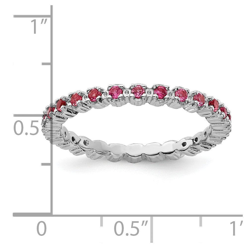 Sterlingsilber Stapelbar Expressions Rosa Turmalin Ring