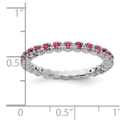 Sterlingsilber Stapelbar Expressions Rosa Turmalin Ring