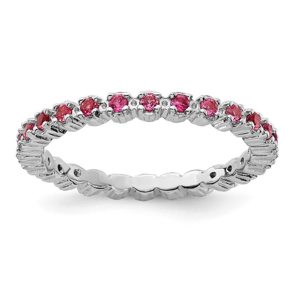 Sterlingsilber Stapelbar Expressions Rosa Turmalin Ring