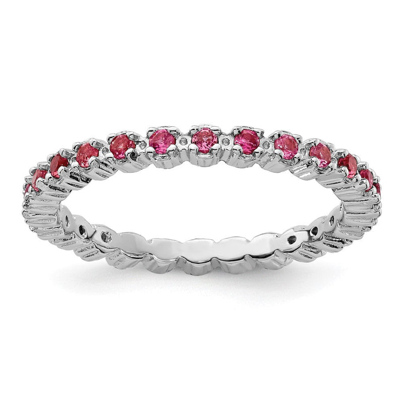 Sterlingsilber Stapelbar Expressions Rosa Turmalin Ring