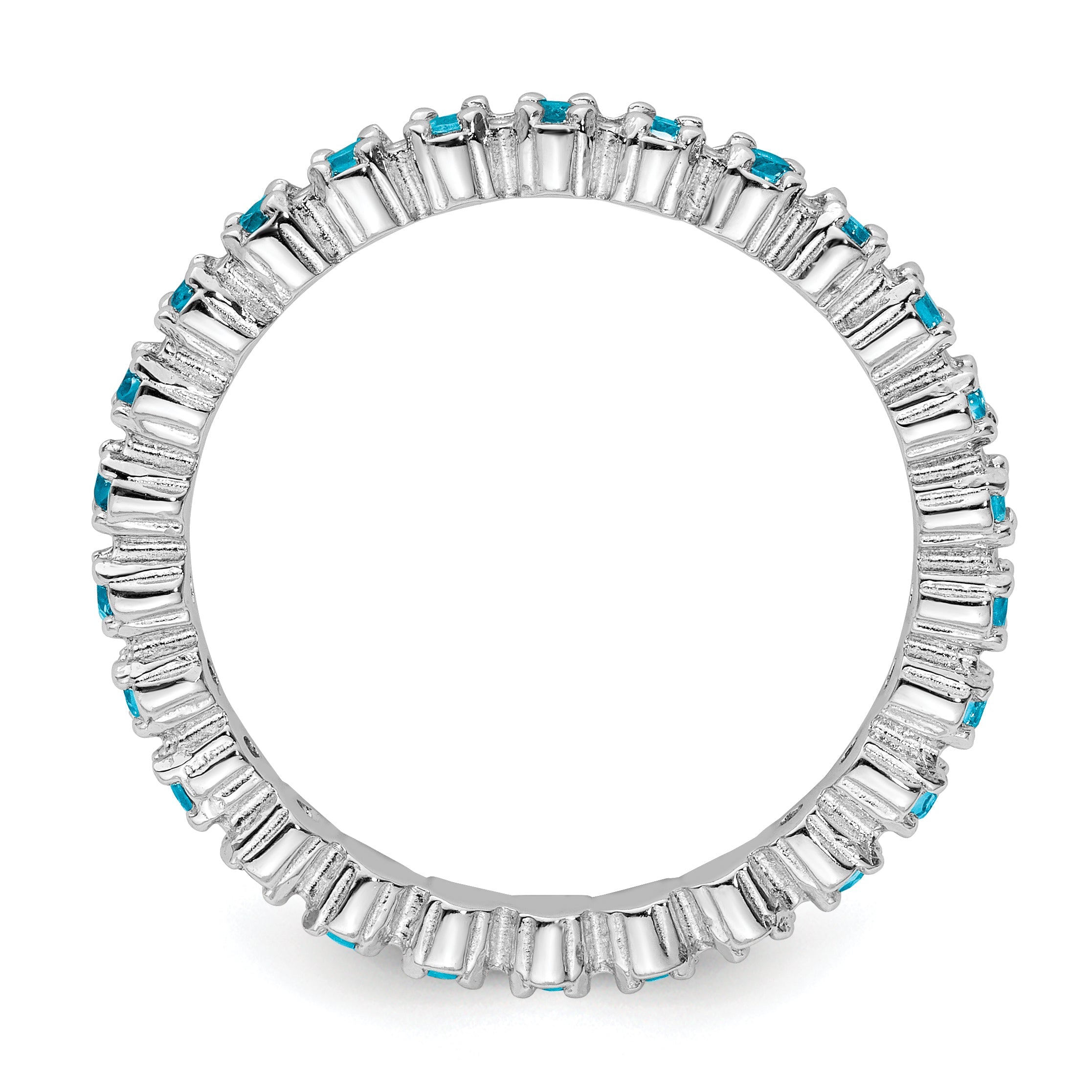 Sterlingsilber Stapelbar Expressions Blautopas Ring