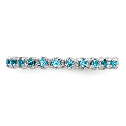 Sterlingsilber Stapelbar Expressions Blautopas Ring