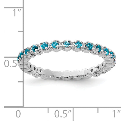 Sterlingsilber Stapelbar Expressions Blautopas Ring