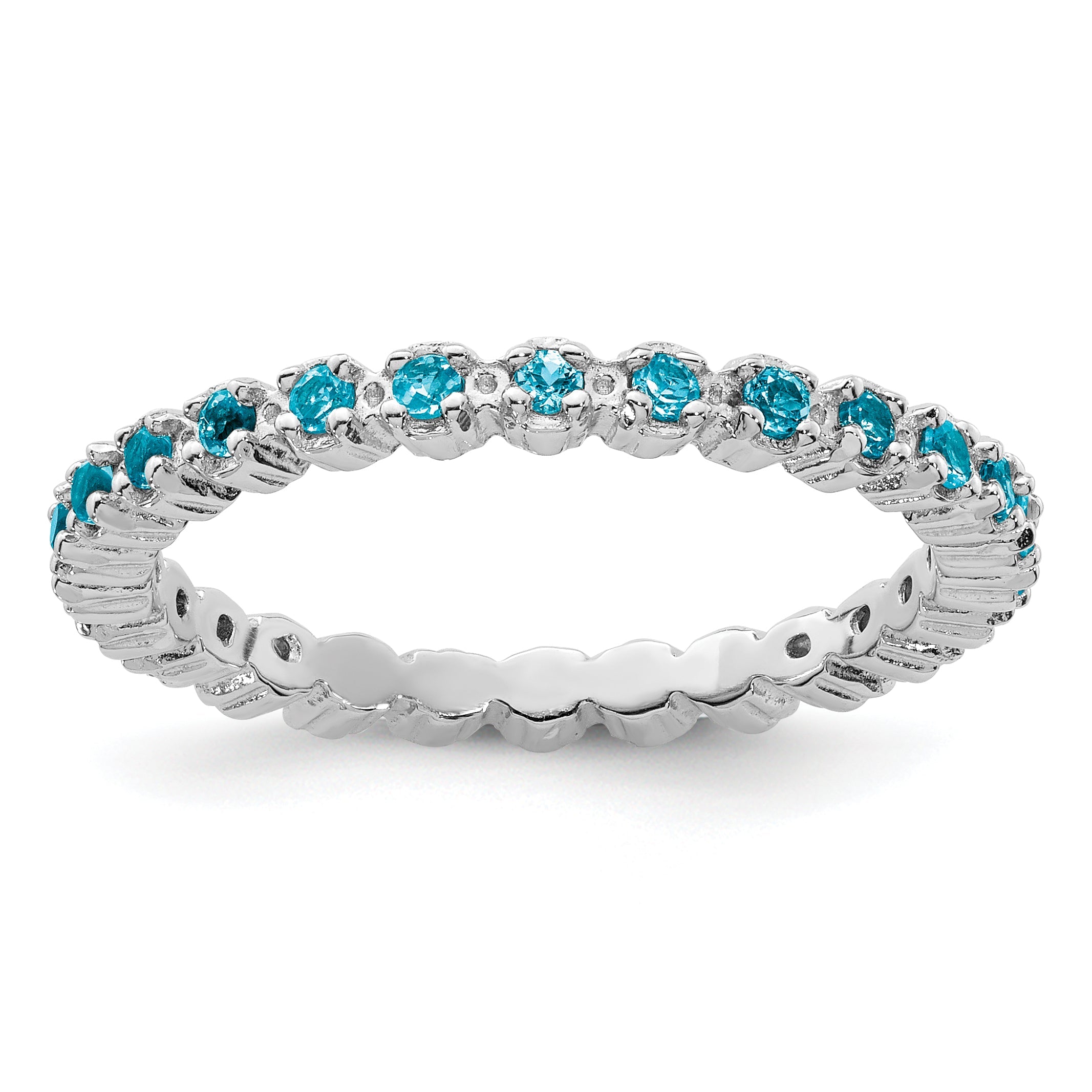Sterlingsilber Stapelbar Expressions Blautopas Ring