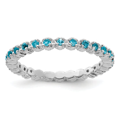 Sterlingsilber Stapelbar Expressions Blautopas Ring