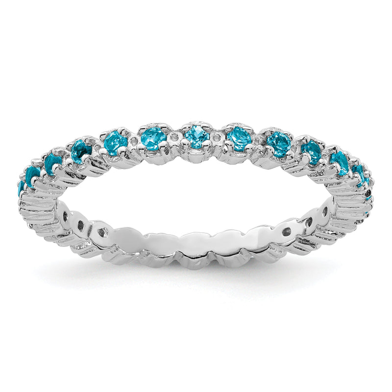Sterlingsilber Stapelbar Expressions Blautopas Ring