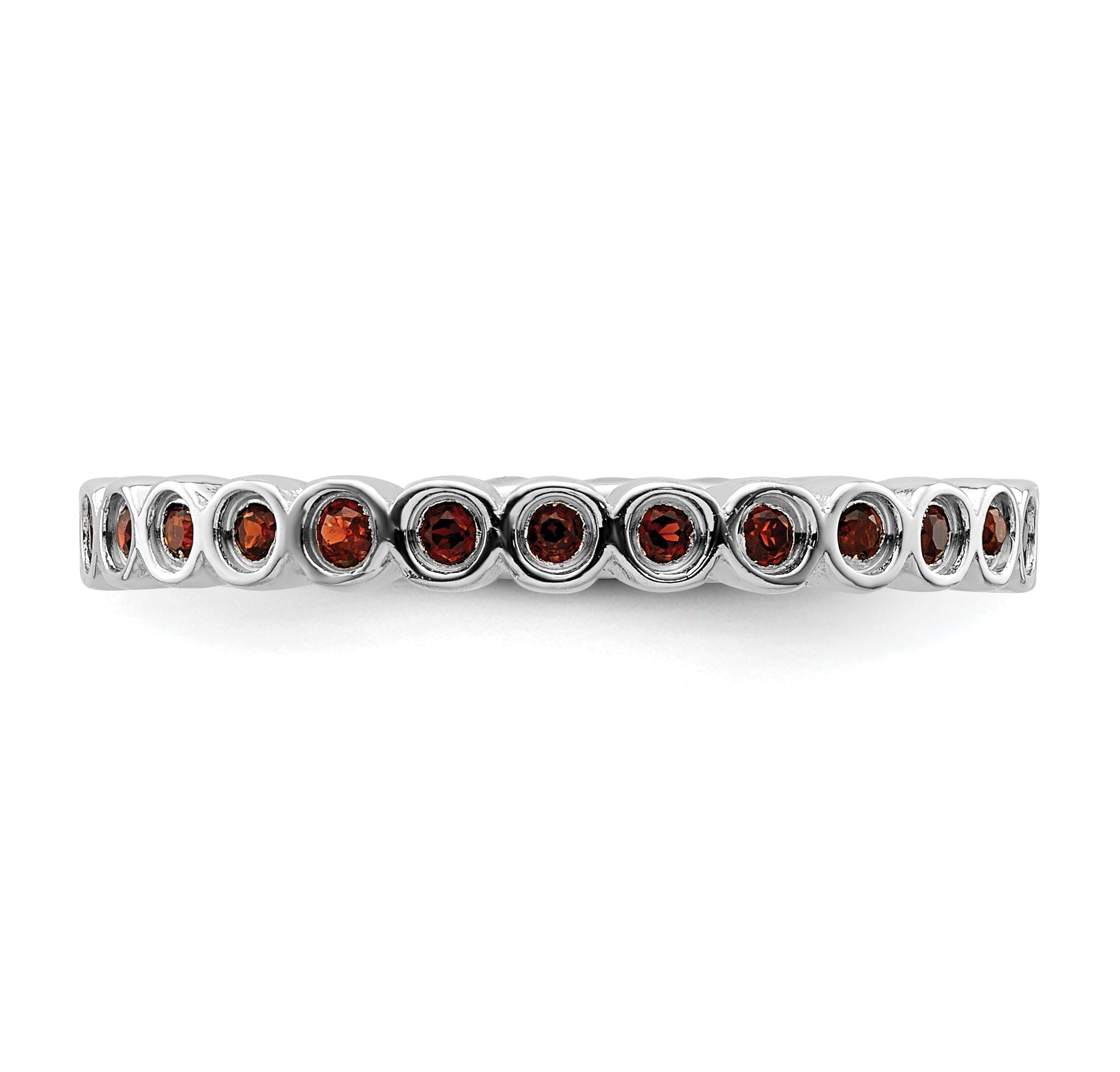 Sterlingsilber Stapelbar Expressions Granat Ring