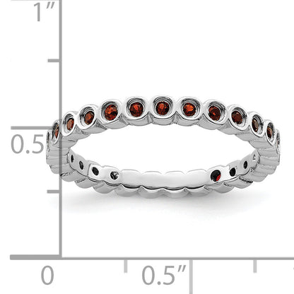 Sterlingsilber Stapelbar Expressions Granat Ring