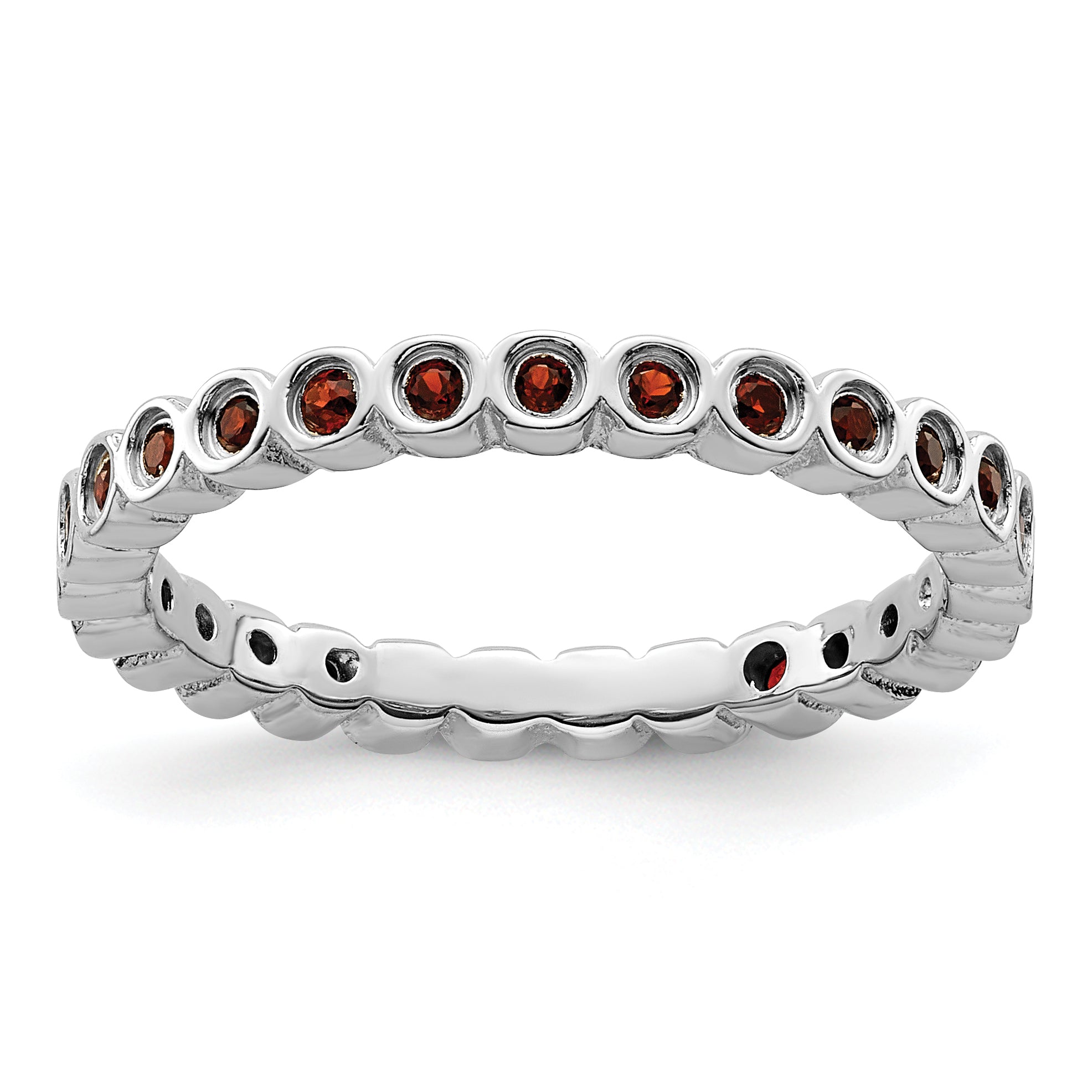 Sterlingsilber Stapelbar Expressions Granat Ring