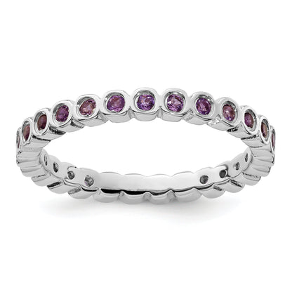 Sterlingsilber Stapelbar Expressions Amethyst Ring