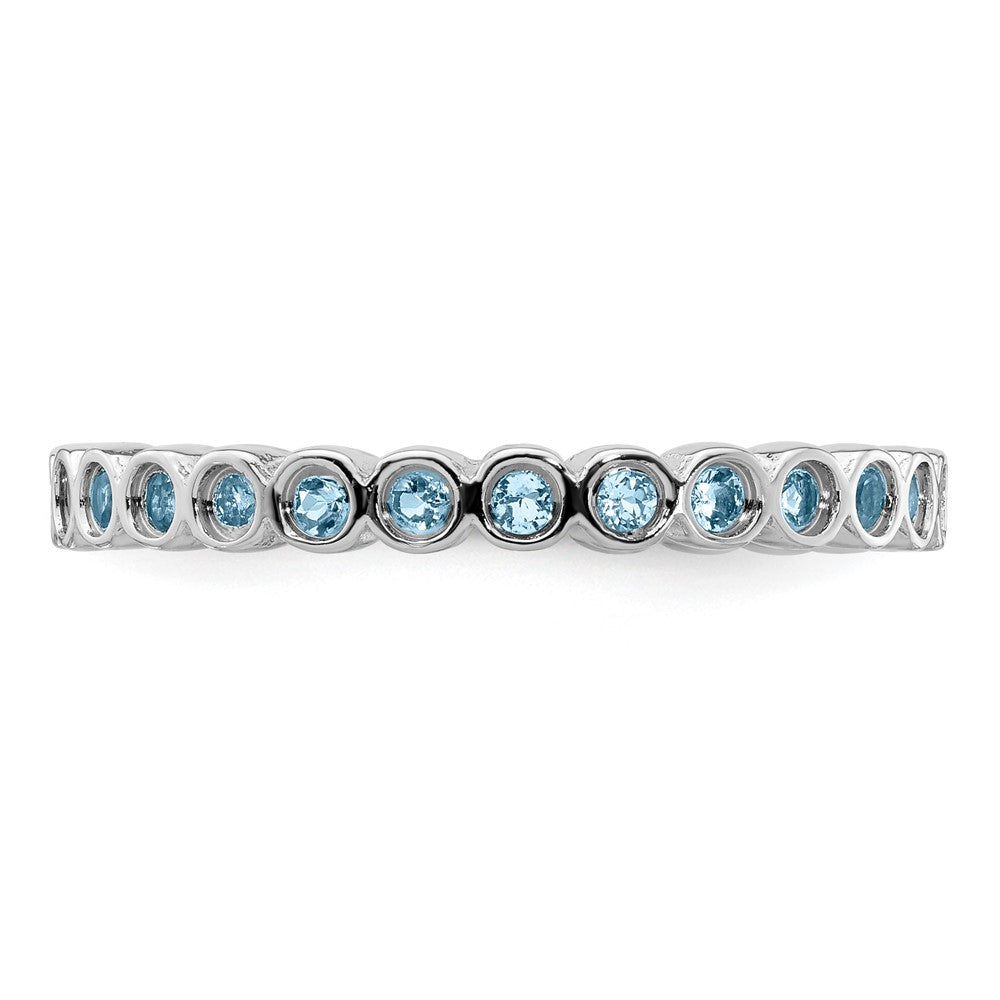 Sterlingsilber Stapelbar Expressions Aquamarin Ring