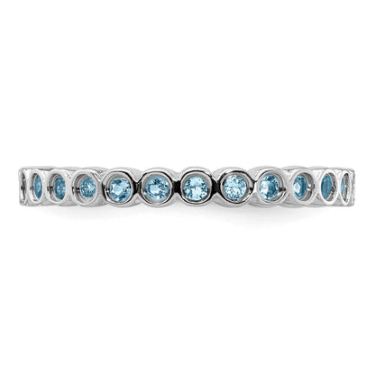 Sterlingsilber Stapelbar Expressions Aquamarin Ring