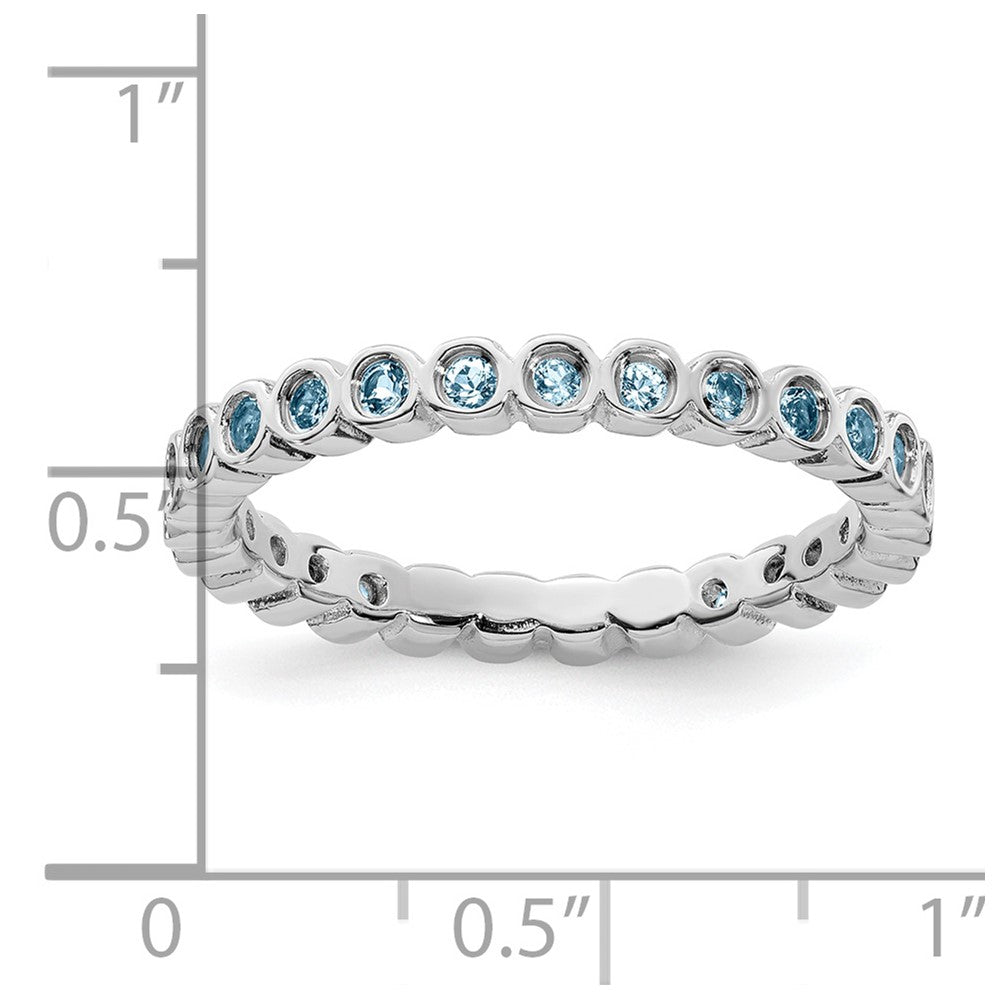 Sterlingsilber Stapelbar Expressions Aquamarin Ring