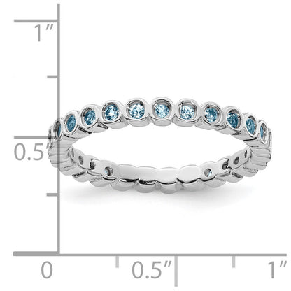 Sterlingsilber Stapelbar Expressions Aquamarin Ring
